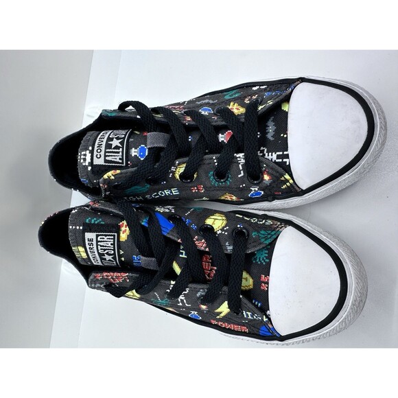 Converse Kids Video Game Characters Design For Big Boys Size 2 GUC black multi - Picture 4 of 11